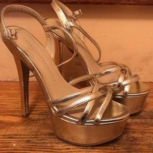 Chinese Laundry Gold platform heels